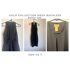 H&M Gold Collection Mesh Backless Bodycon​​